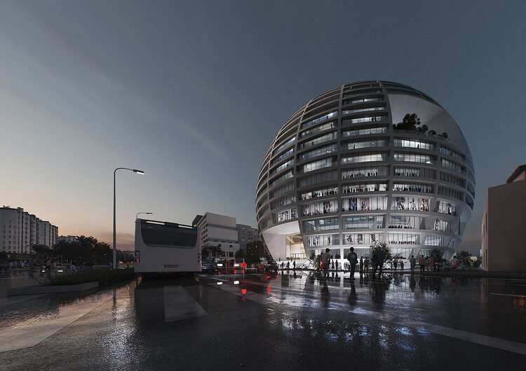 MVRDV 为地拉那新阿斯兰·鲁西（Asllan Rusi）体育宫设计球形地标建筑 - 8 的图像 10