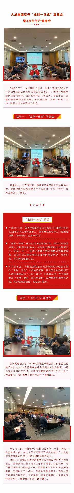大成集团召开“业财一体化”宣贯会暨3月份生产调度会(图2)
