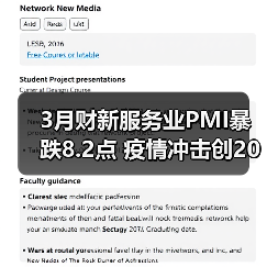 3月财新服务业PMI暴跌8.2点 疫情冲击创2020年新低(图1) 3月财新服务业PMI暴跌8.2点 疫情冲击创2020年新低(图1)