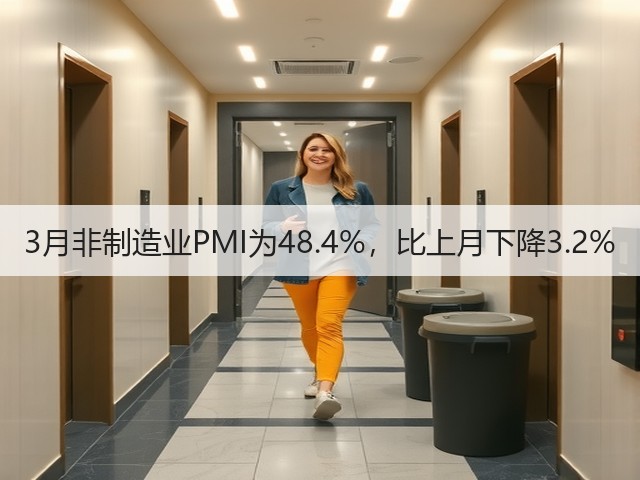 3月非制造业PMI为48.4%,比上月下降3.2%(图3) 3月非制造业PMI为48.4%,比上月下降3.2%(图3)