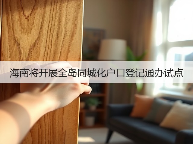海南将开展全岛同城化户口登记通办试点(图3)