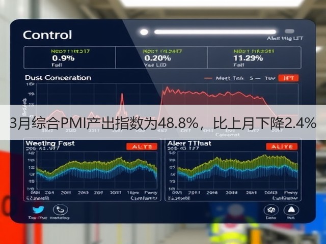 3月综合PMI产出指数为48.8%,比上月下降2.4%(图3) 3月综合PMI产出指数为48.8%,比上月下降2.4%(图3)