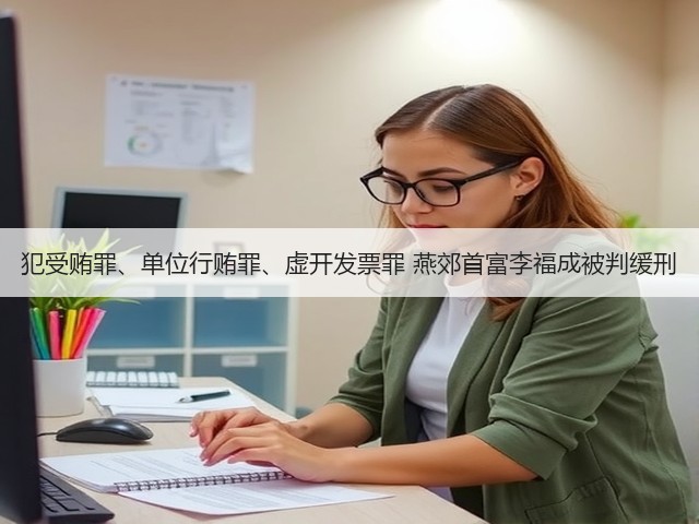 犯受贿罪、单位行贿罪、虚开发票罪 燕郊首富李福成被判缓刑(图1)