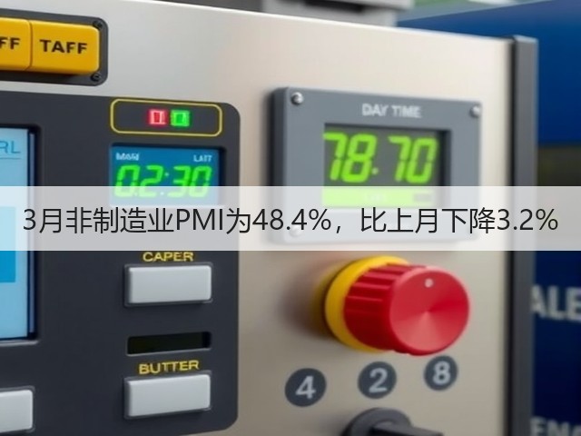 3月非制造业PMI为48.4%,比上月下降3.2%(图1) 3月非制造业PMI为48.4%,比上月下降3.2%(图1)