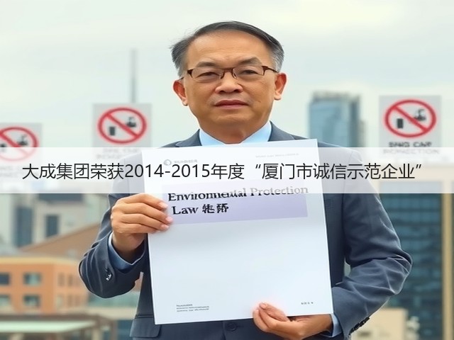 大成集团荣获2014-2015年度“厦门市诚信示范企业”(图1) 大成集团荣获2014-2015年度“厦门市诚信示范企业”(图1)