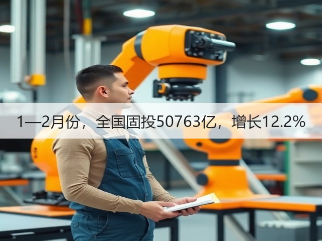 1—2月份,全国固投50763亿,增长12.2%(图1) 1—2月份,全国固投50763亿,增长12.2%(图1)