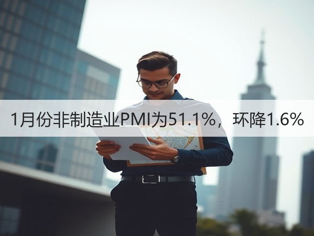 1月份非制造业PMI为51.1%,环降1.6%(图1) 1月份非制造业PMI为51.1%,环降1.6%(图1)