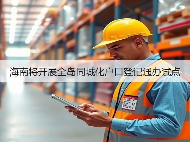 海南将开展全岛同城化户口登记通办试点(图1) 海南将开展全岛同城化户口登记通办试点(图1)