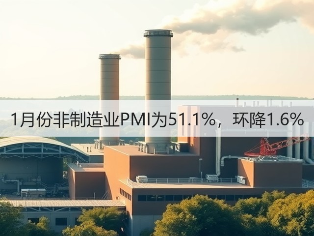 1月份非制造业PMI为51.1%,环降1.6%(图2) 1月份非制造业PMI为51.1%,环降1.6%(图2)