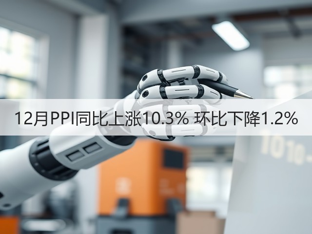 12月PPI同比上涨10.3% 环比下降1.2%(图1) 12月PPI同比上涨10.3% 环比下降1.2%(图1)