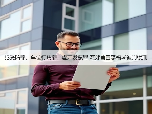 犯受贿罪、单位行贿罪、虚开发票罪 燕郊首富李福成被判缓刑(图3) 犯受贿罪、单位行贿罪、虚开发票罪 燕郊首富李福成被判缓刑(图3)