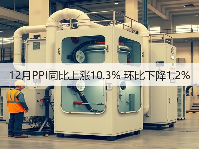 12月PPI同比上涨10.3% 环比下降1.2%(图3) 12月PPI同比上涨10.3% 环比下降1.2%(图3)
