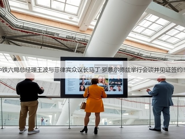 中铁六局总经理王波与菲律宾众议长马丁·罗慕尔德兹举行会谈并见证签约!(图3) 中铁六局总经理王波与菲律宾众议长马丁·罗慕尔德兹举行会谈并见证签约!(图3)